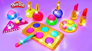 Play Doh Makeup Set How to Make Eyeshadow Lipstick 💄 Nail Polish 💅 with Play Doh Fun for Kids