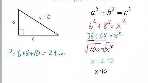 Using Pythagorean Theorem to find Area & Perimeter
