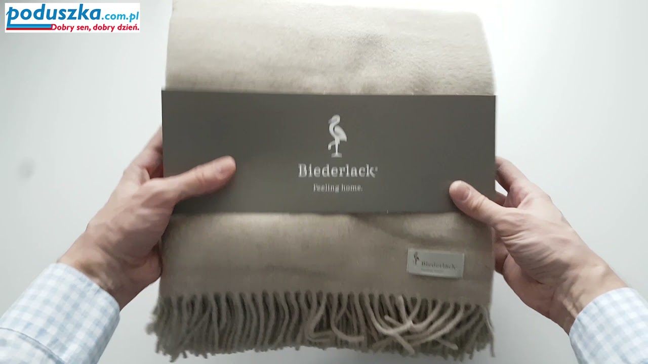 Pled wełniany 100% Beige Wool. Rozmiar: 130x170. Producent: Biederlack (Niemcy)