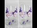 Оформляем свадебные бокалы, лепим цветы из зефирной глины, авторские бокалы от  Анны Горбуновой