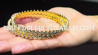 Sparkling Diamond Bangles in 22K Gold | DBL148 Luxurious Jewelry Collection | Totaram Jewelers