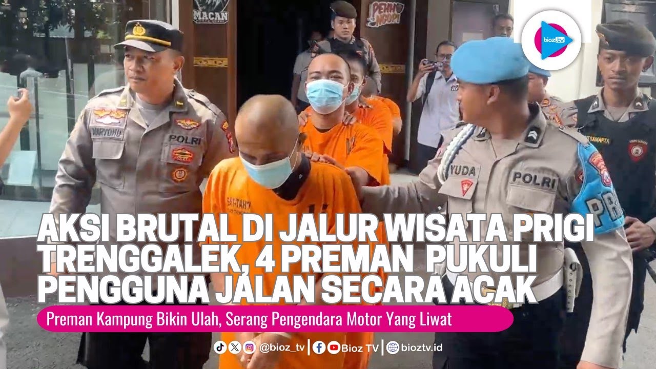 Aksi Brutal di Jalur Wisata Prigi Trenggalek, 4 Preman Mendadak Pukuli Pengguna Jalan Secara Acak