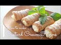 Custard Cream Horns - Puff Pastry♪ / 冷凍パイシートを使ってカスタードクリームコロネ♪