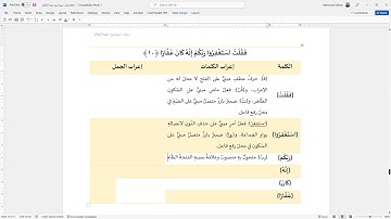 إعراب الآية (10) من سورة نوح: فقلت استغفروا ربكم إنه كان غفارا