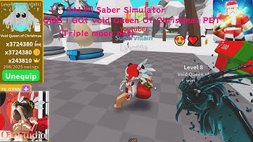 OMG I got Void Queen of Christmas Pet😍❤️(Triple christmas event pet)Saber simulator, Roblox game