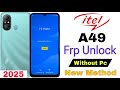 Itel A49 A661L Frp Bypass | Without Pc | Google Account Lock Unlock/New Security Updates 2025