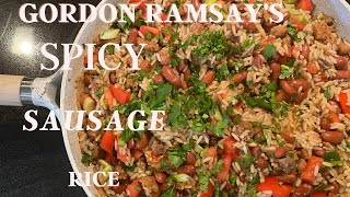 I made Gordon Ramsay's Spicy Sausage Rice . Ryz z kielbiasa i warzywami.