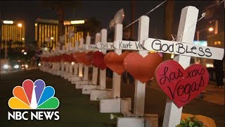 Crosses Honor Shooting Victims At Las Vegas' Iconic Entry Sign | NBC News