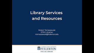 Module 1 (Library Services and Resources, 10 minutes)