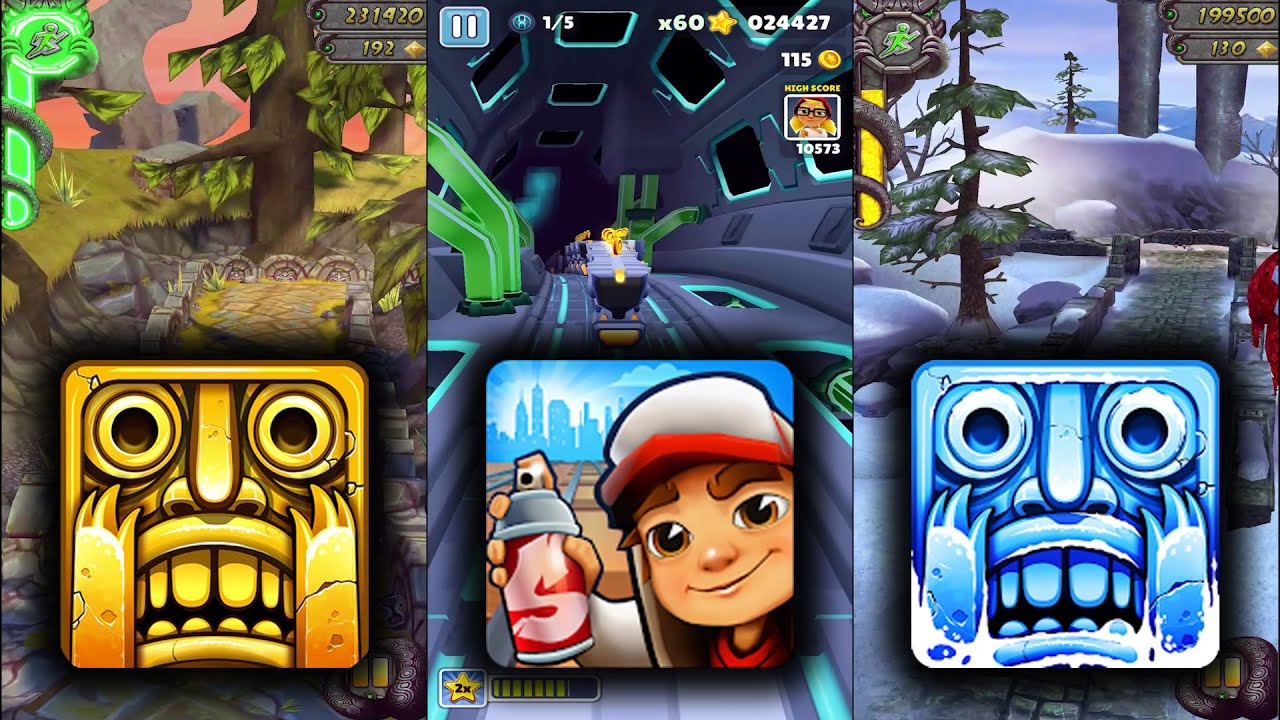 Temple Run 2 Sky Summit Vs Subway Surfers Space Station Vs Temple Run 2 ...