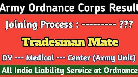 AOC Tradesman Mate Result & Joining process all details??