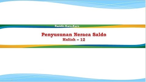 Penyusunan Neraca Saldo
