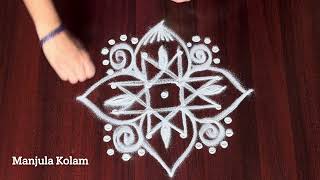 4x2 dots Simple rangoli design l unique rangoli designs l easy rangoli designs