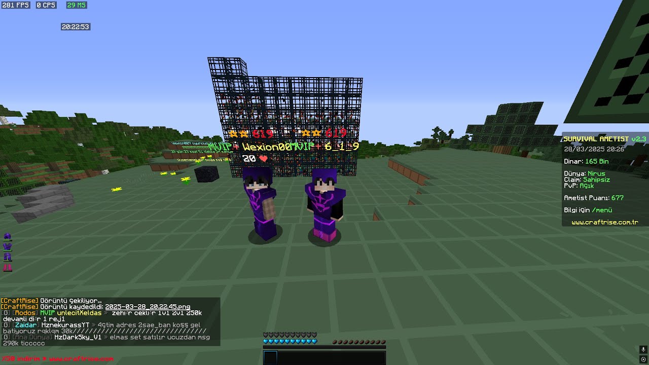 200 Spawnerlı Claimler İçin bütün Ametist ile savaştık - Craftrise Survival Ametist