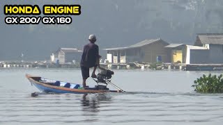proses menjalankan mesin perahu honda GX 160/ GX 200 tenaga 6 HP