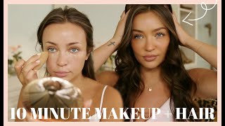 10 Min Makeup & Dirty Hair Routine (quick & simple!)