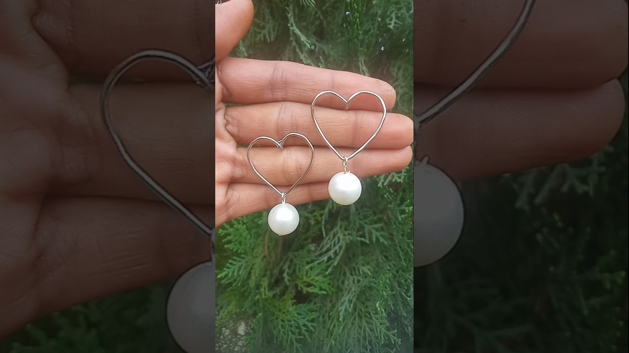 DIY heart shape earrings with safety pin // how to make heart shape earrings 😱😱🔥