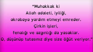 Muhakkak Ki Allah Adaleti, Iyiliği,