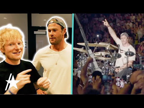 Chris Hemsworth Plays DRUMS for Ed Sheeran For Crowd of 70,000