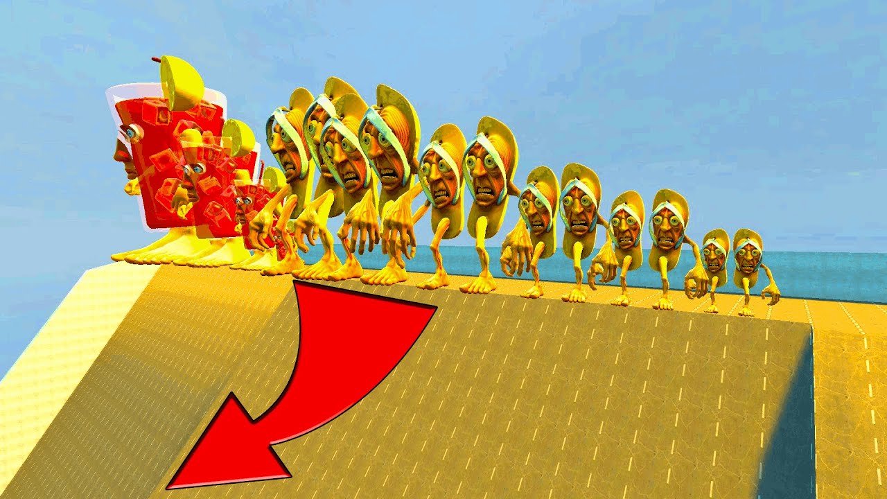 KICKING DOWN ALL ALAMAK SANDAL & BRR ES PATAPIM ITALIAN BRAINROTS MEMES DOWN SLIDE IN GARRYS MOD !