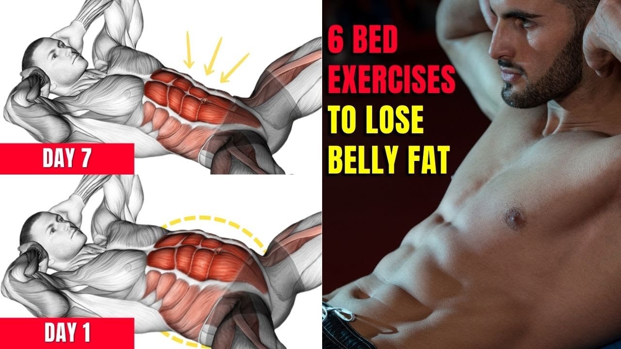 6 Bed Exercises to Lose Belly Fat in 7 Days | Abs Workout #workout # ...