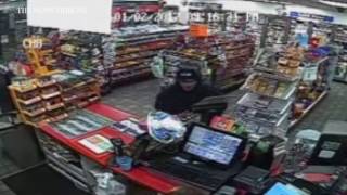 Gas station robbery caught on tape