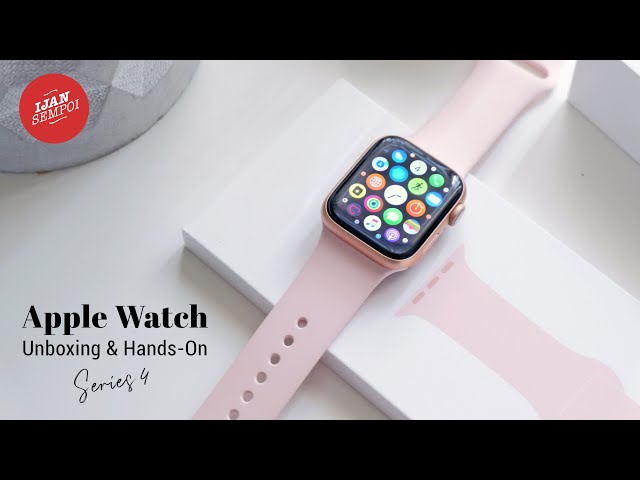 UNBOXING APPLE WATCH SERIES 4 (40mm) Gold Aluminium Case with Pink Sand Sport Band