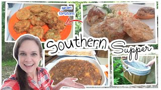 Hes Been Waiting... Fried Green Tomatoes, Corn Cerole, & Bbq Chicken Southern Cooking