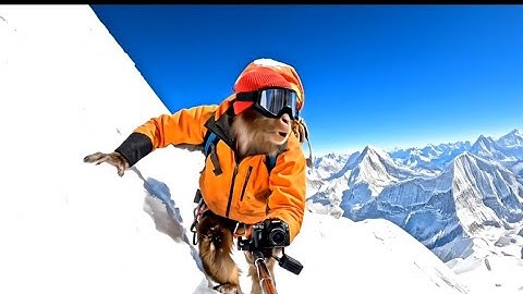 MONKEY VLOG FROM MOUNT EVEREST #monkey #monkvlog #monkeystory #mouneverest  #vlogging #googleveo3