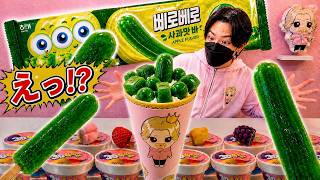 韓国で流行りのとけないアイスでクレープ作ってみた！