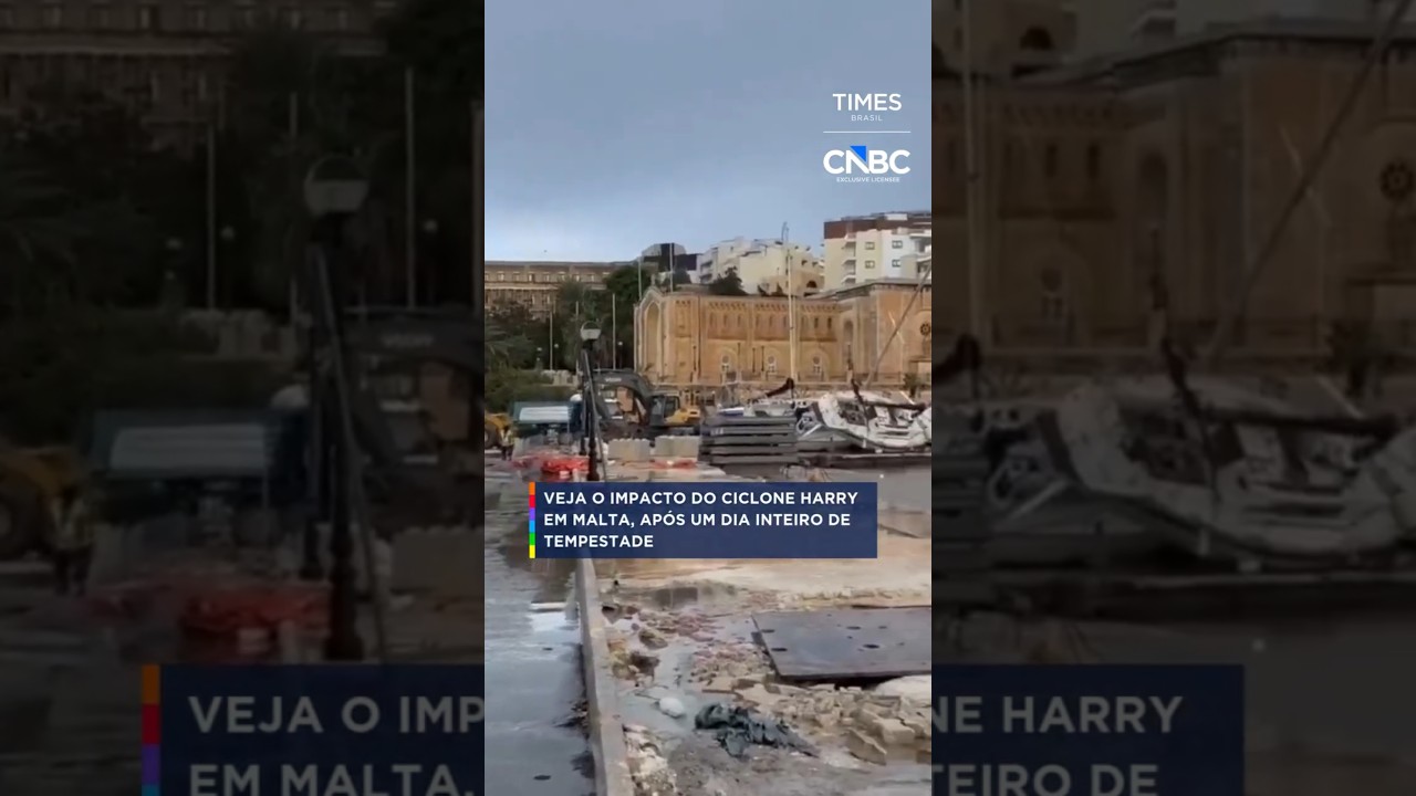 Veja o impacto do ciclone Harry em Malta após um dia inteiro de tempestade #shorts