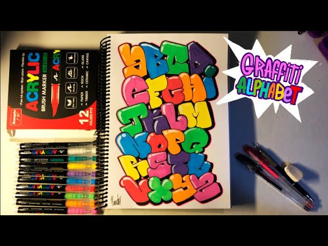 Graffiti Alphabet A-Z Tutorial | GuangNa Acrylic Marker Review