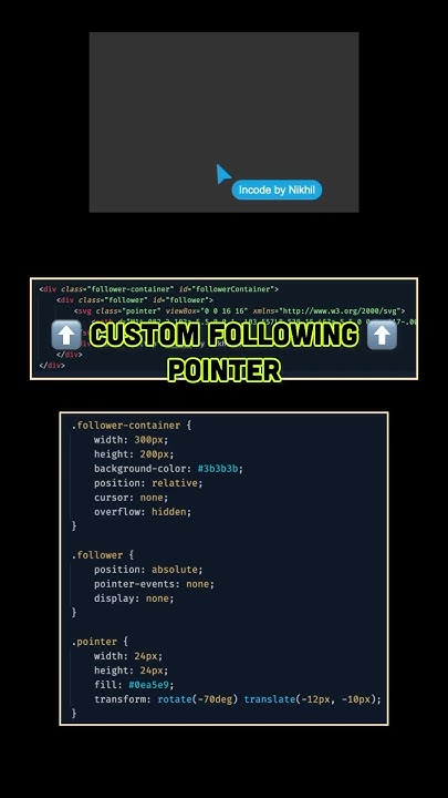 Custom pointer using #html #css and #js - YouTube