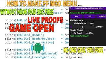 How to make free fire Mod menu || Free fire Leak।FF & FF Max in AIDE Pro