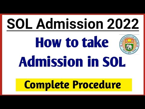 How to take admission in SOL | Du SOL New Admission 2022 कैसे ले? | How to admission 2022 in DU SOL