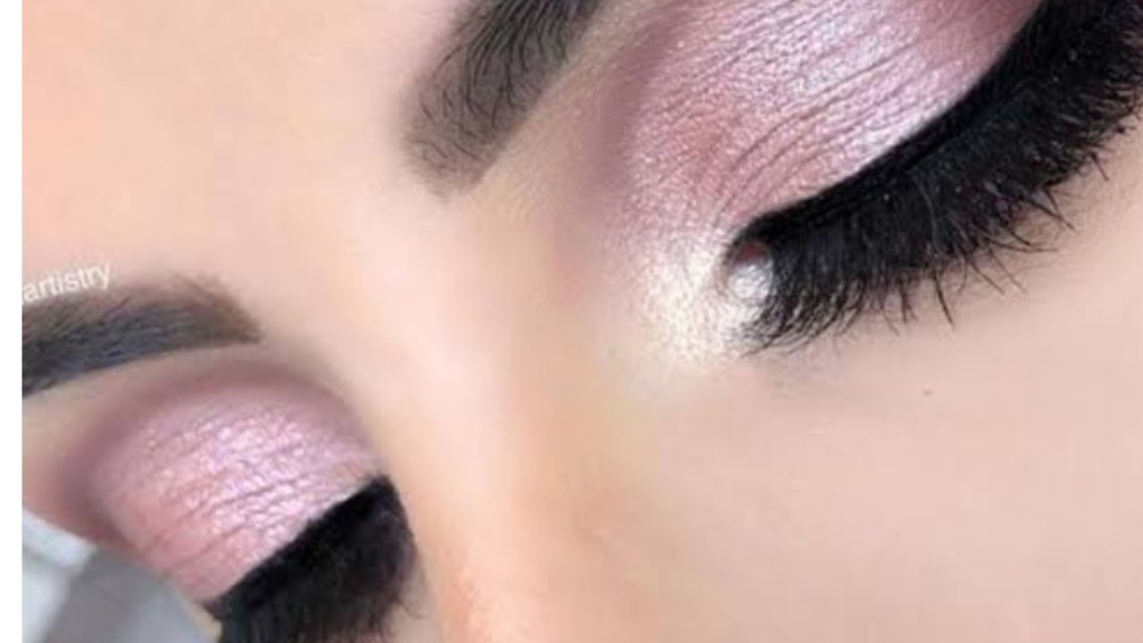 beautiful soft pink glittery eye makeup tutorial step by step for ...