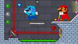 Mario Hot And Mario Ice Vs Watergirl And Fireboy Diamond Hunter - Mario Bros.
