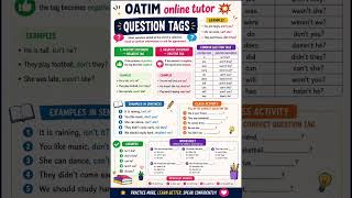 Question tags: Positive and Negative question tags #oatimonlinetutor #onlineeducator