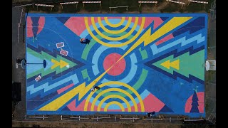 Outside the Lines: A Court Mural Project - Woodpile Collective at A.T. Gordon Memorial Park