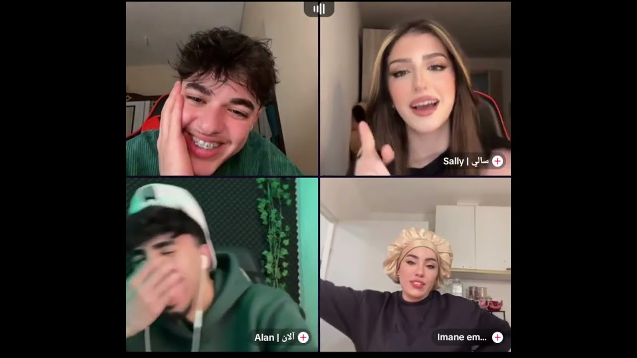 الثلاثي احمد وليد والآن مع سالي رباعي مع ايمان صديقة ايناس الجزائرية كيست جميل ورائع لايف 2/23