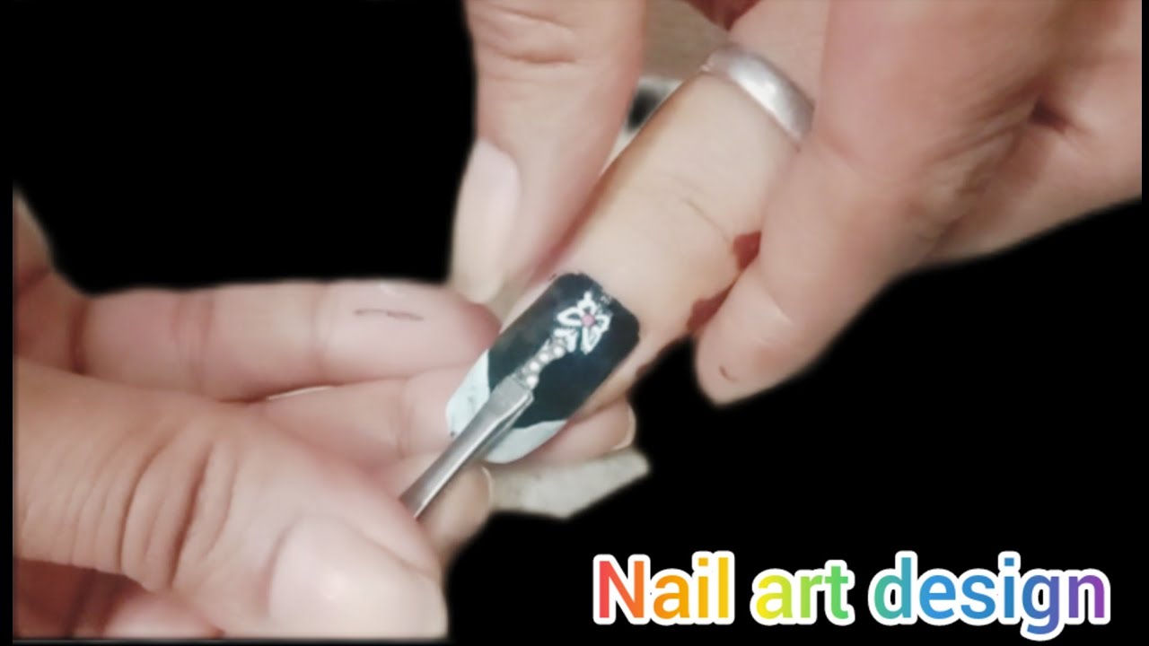 Easy Nails art design at home with tape simply nail art design......., YouTube
