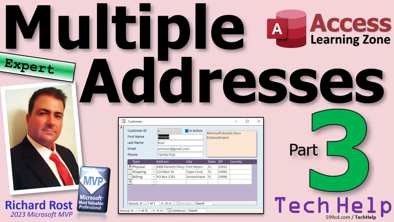 Как сохранить несколько адресов клиента в Microsoft Access, часть 3