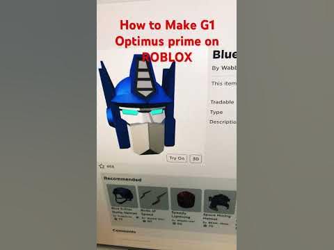 How to make Optimus prime (G1) on ROBLOX Update Version - YouTube