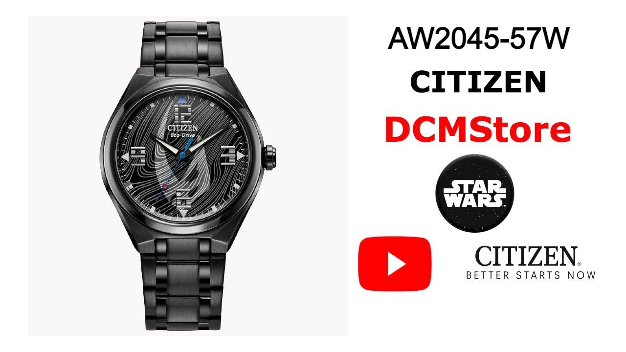 AW2045-57W Citizen Star Wars Black Mandalorian - YouTube