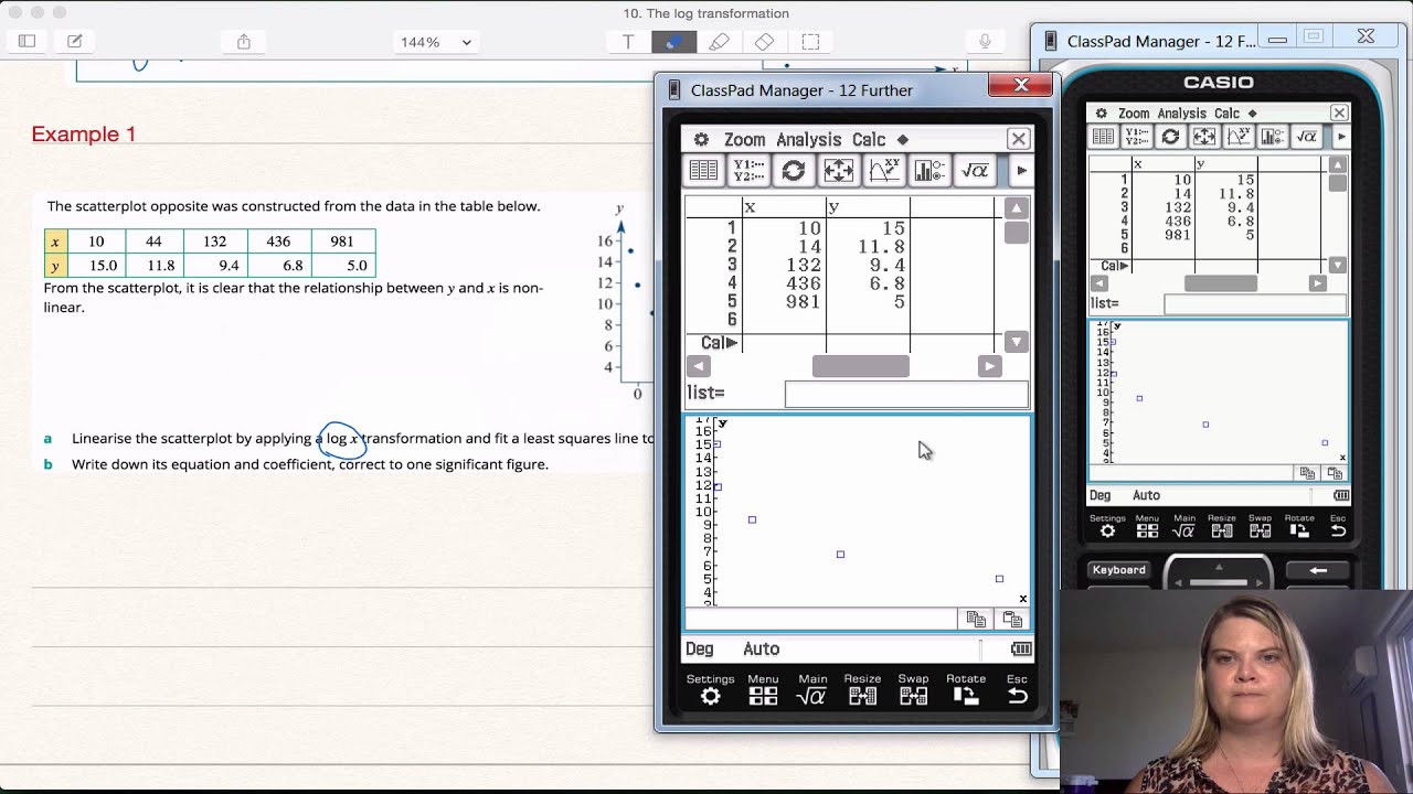 log transformation xlstat