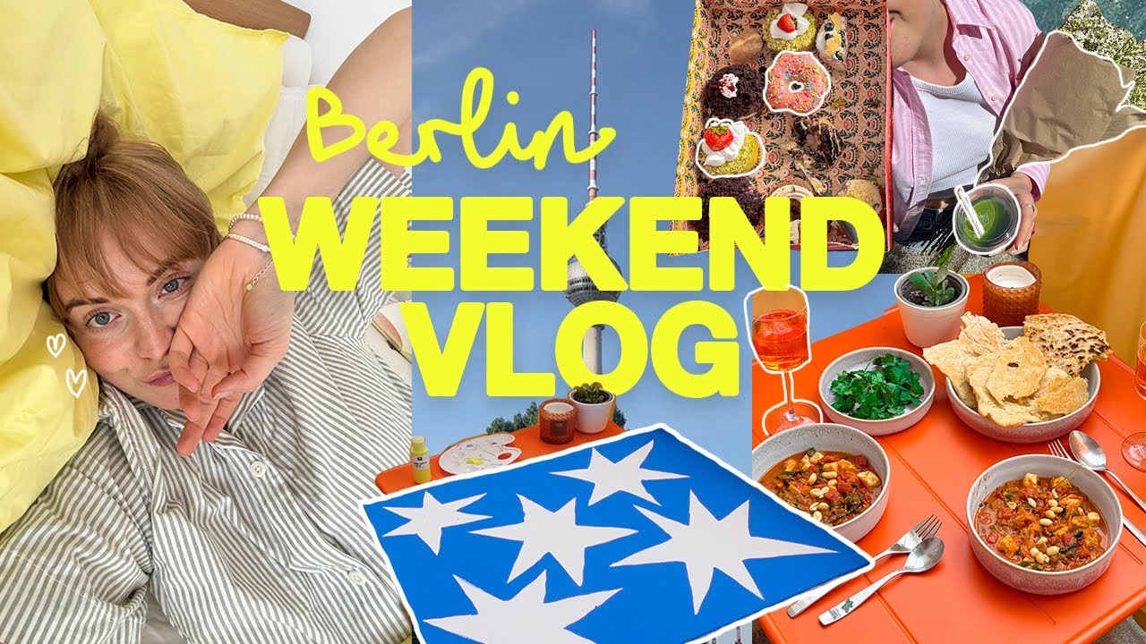 weekend vlog in berlin 🍒 make-up routine, ein unfall, leinwand bemalen & frozen aperol machen