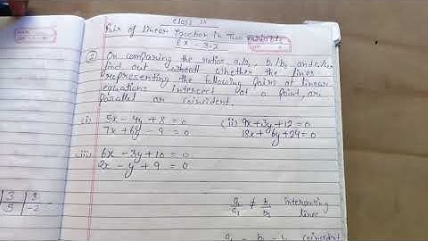 Pair of Linear Equation in Two Variable Ex :- 3.2 ll Question no.2 (i) (ii) (iii)