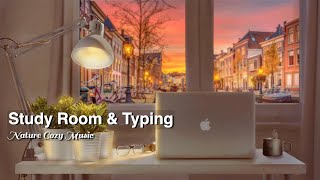 Study Room ASMR Ambience - typing sounds and click sounds writing with relaxing Jazz for Studying