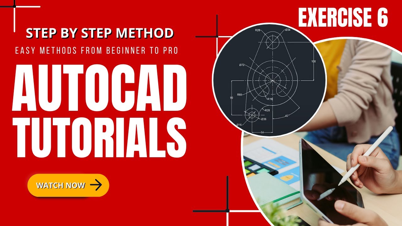 | Exercise 6 | AutoCAD For Beginners | Drawings with Solutions | Step ...