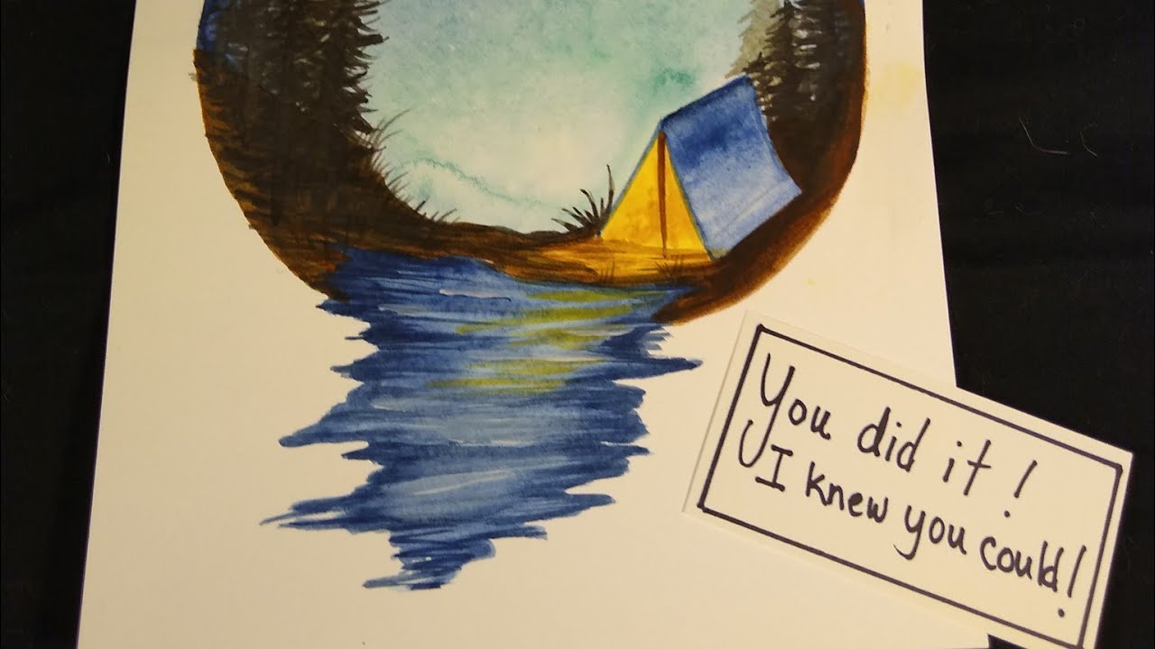 Watercolor Camp Scene Part 3 YouTube